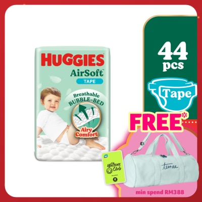 HUGGIES AirSoft Tape Diapers L 44s Breathable And Soft Diapers For Baby