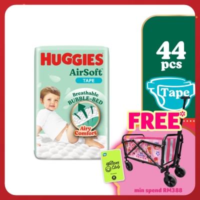 HUGGIES AirSoft Tape Diapers L 44s Breathable And Soft Diapers For Baby