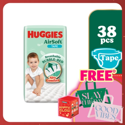 HUGGIES AirSoft Tape Diapers XL 38s Breathable And Soft Diapers For Baby