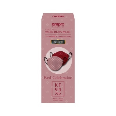 EMPRO KF94 Pro-Red Celebration Premium Face Mask 10s