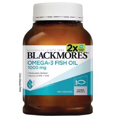 BLACKMORES Omega-3 Fish Oil 1000mg 400s Tub (Exp Date: May 2025)