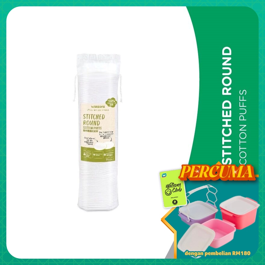 Stitched Round Cotton Puffs 80s