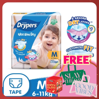 DRYPERS Wee Wee Dry Mega Diapers Tape M 60's