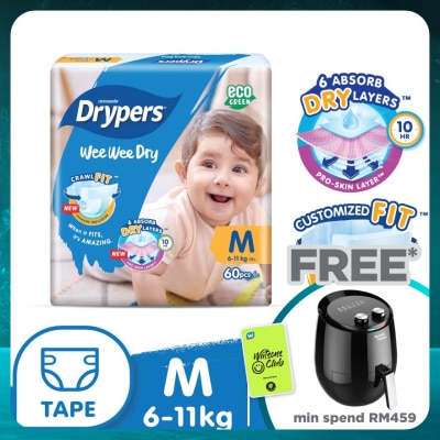 DRYPERS Wee Wee Dry Mega Diapers Tape M 60's