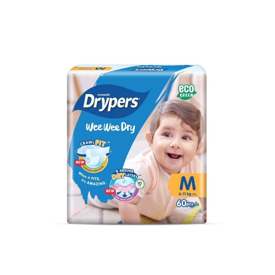 Wee Wee Dry Mega Diapers Tape M 60's