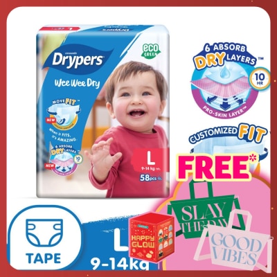 DRYPERS Wee Wee Dry Mega Diapers Tape L 58's
