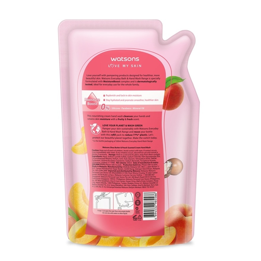 Cream Handwash Refill Shea Butter & Peach 500ml