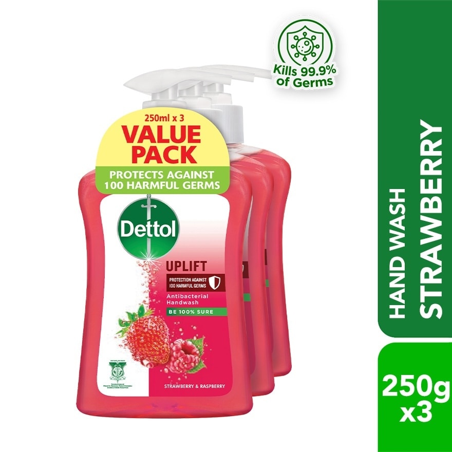 Hand Wash Uplift Strawberry & Raspberry Value Pack 250g x3