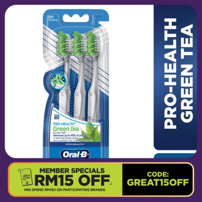 ORAL-B Pro Health Green Tea Toothbrush 3's