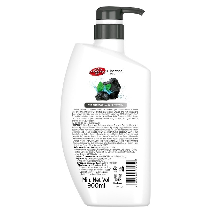 Bodywash Charcoal Mint 900ml