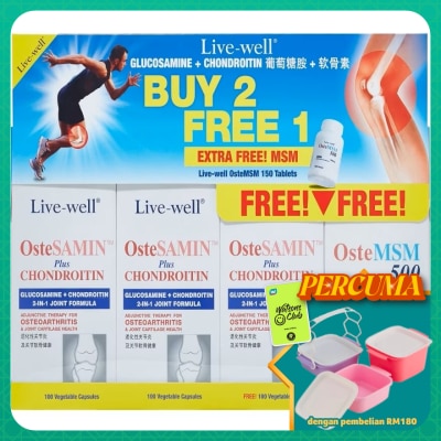 LIVE-WELL - Ostesamin Plus Chondroitin 3x100's + OsteMSM 150's