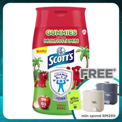 SCOTT'S Multivitamin Gummies Apple Bone, Teeth & Eye 60s