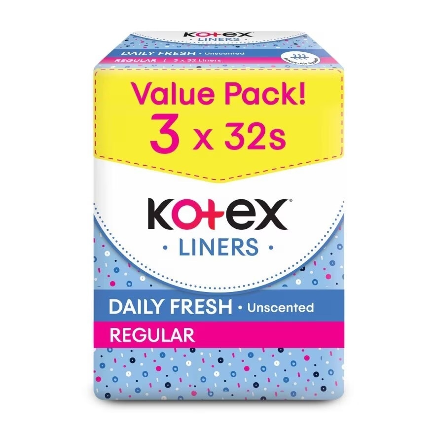 Regular Unscented Pantyliner 15cm (32s x 3 Packs) - Breathable, Comfortable & Rapid Absorption