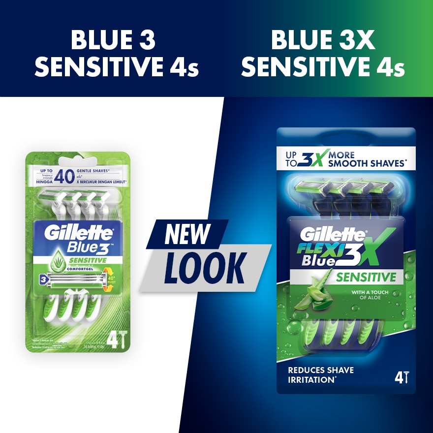 Blue3 Sensitive Disposable Razor 4's