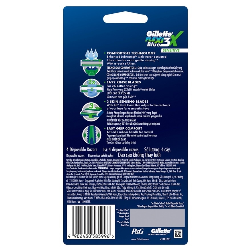 Blue3 Sensitive Disposable Razor 4s