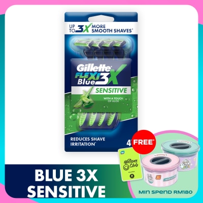 GILLETTE Blue3 Sensitive Disposable Razor 4s