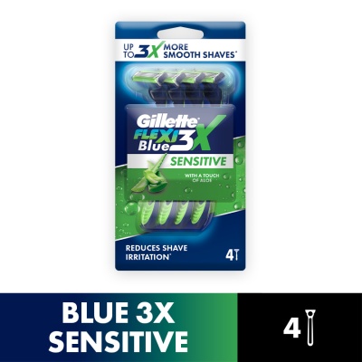 GILLETTE, Blue3 Sensitive Disposable Razor 4s | Watsons Malaysia