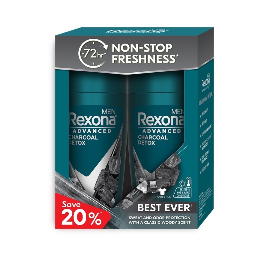 Men Charcoal Detox Roll On 2x45ml