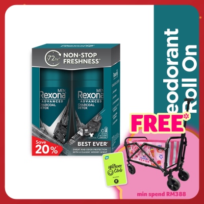 REXONA Men Charcoal Detox Roll On 2x45ml