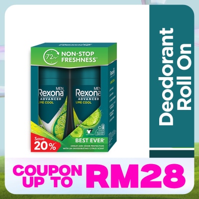 REXONA Men Lime Cool Roll On 2X45ml