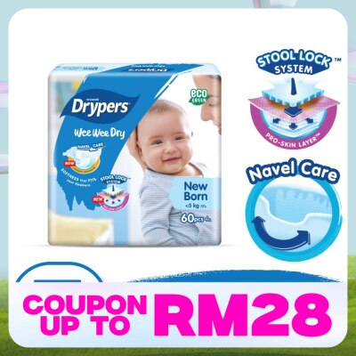 DRYPERS Wee Wee Dry New Born Tape 60's