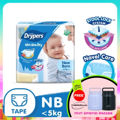 DRYPERS - Wee Wee Dry New Born Tape 60's