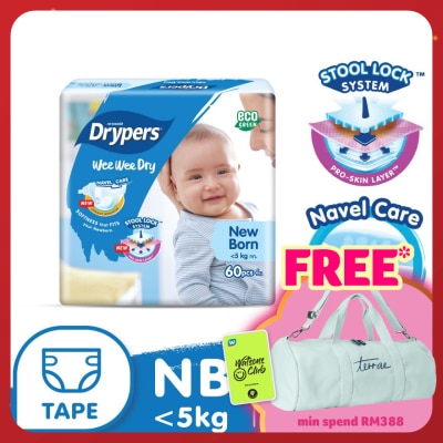 DRYPERS Wee Wee Dry New Born Tape 60's