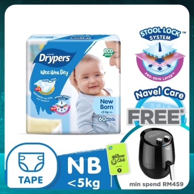 DRYPERS Wee Wee Dry New Born Tape 60's