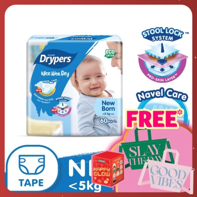 DRYPERS Wee Wee Dry New Born Tape 60's