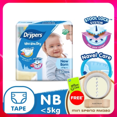DRYPERS - Wee Wee Dry New Born Tape 60's