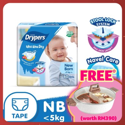 DRYPERS Wee Wee Dry New Born Tape 60's