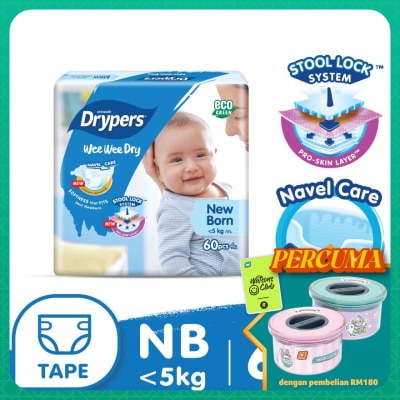 DRYPERS Wee Wee Dry New Born Tape 60's
