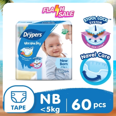 DRYPERS - Wee Wee Dry New Born Tape 60's
