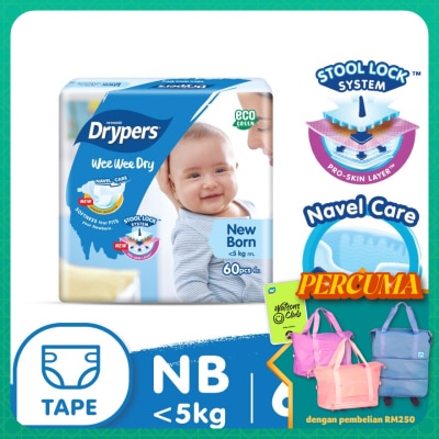 DRYPERS Wee Wee Dry New Born Tape 60's