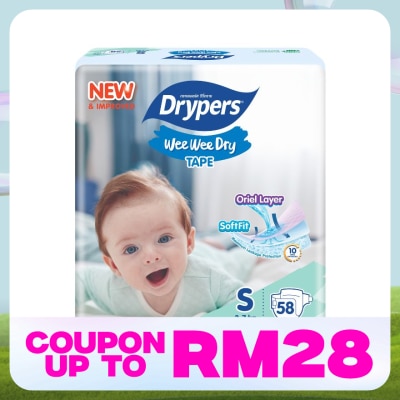DRYPERS Wee Wee Dry Jumbo S (3-7kg) 58s