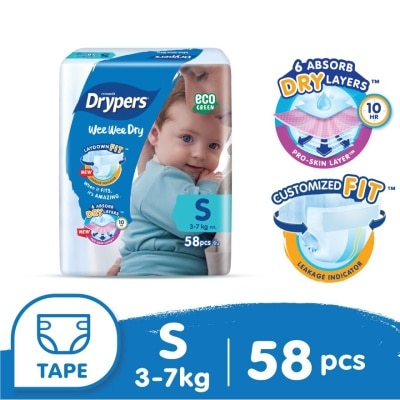 DRYPERS Wee Wee Dry Tape S 58's