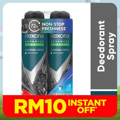 REXONA Men Charcoal Detox Spray Deo 2x135ml
