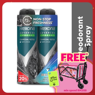 REXONA Men Charcoal Detox Spray Deo 2x135ml