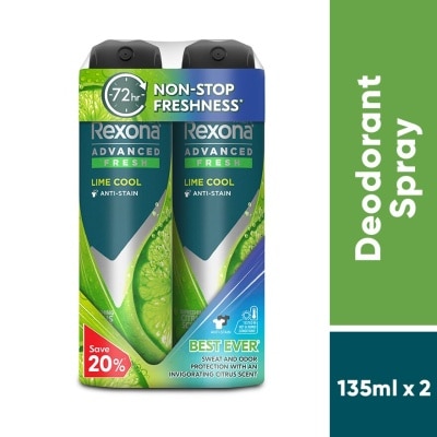 REXONA Men Lime Cool Spray Deo 2x135ml