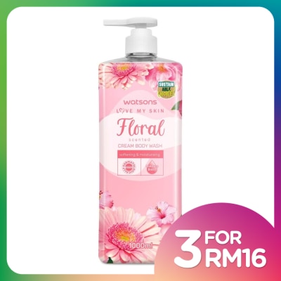 WATSONS Floral Cream Body Wash 1000ml