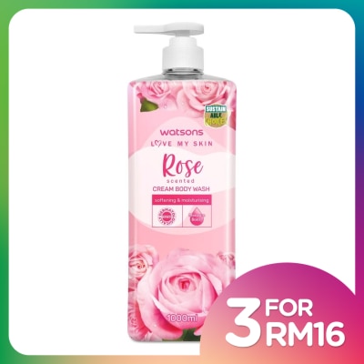 WATSONS Rose Cream Body Wash 1000ml