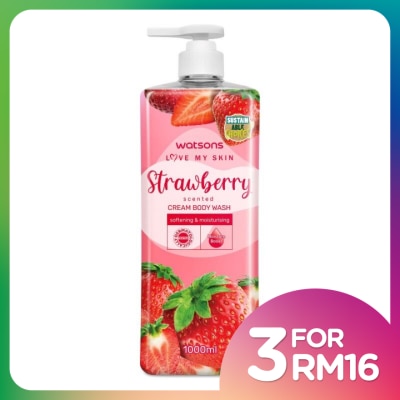 WATSONS Strawberry Cream Body Wash 1000ml