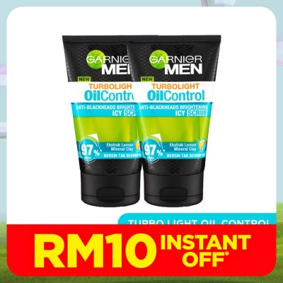 GARNIER MEN Turbolight Blackheads Icy Scrub Twin Pack 2X100ml
