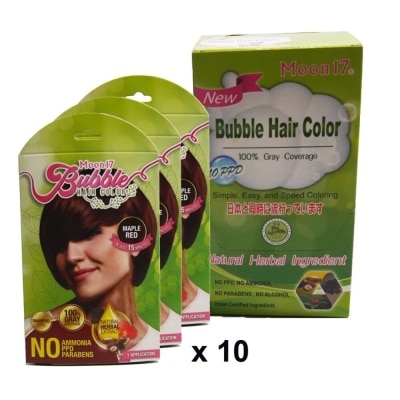 MOON 17 BUBBLE HAIR CPLOR RED 10S