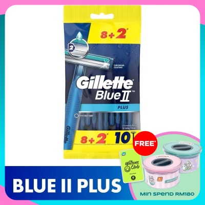 GILLETTE BlueII Plus Disposable Razor 10's