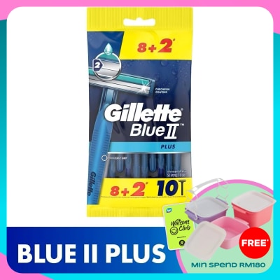 GILLETTE BlueII Plus Disposable Razor 10's