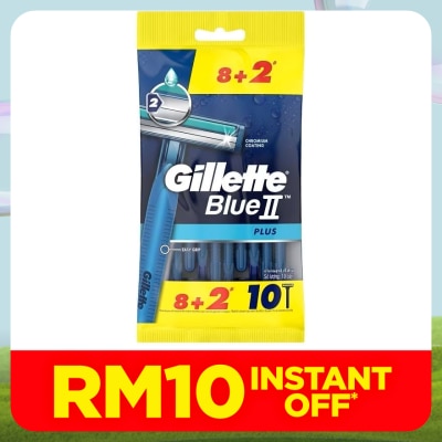 GILLETTE BlueII Plus Disposable Razor 10's
