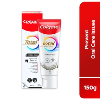 Colgate Total Charcoal Pasta Gigi 150gr - Perlindungan Antibakteria 12 Jam