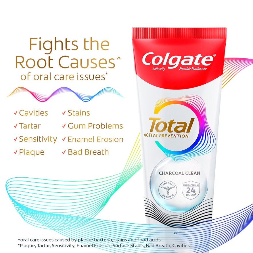 Colgate Total Charcoal Clean Toothpaste 2x150g