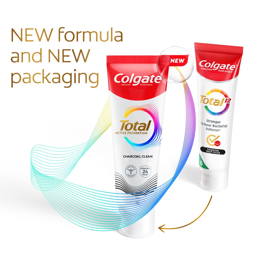Colgate Total Charcoal Clean Toothpaste 2x150g
